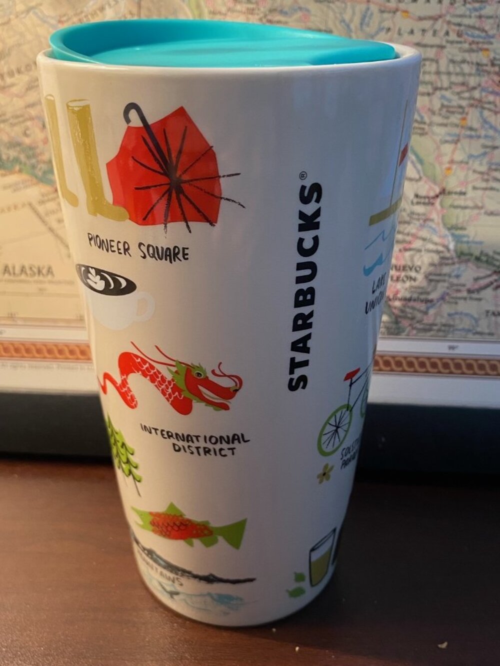 Starbucks 2021 Ceramic Tumbler Cup Local Collection Seattle Highlights 12oz
